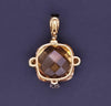 Judith Ripka Citrine Pendant in 18K yellow Gold with Diamonds
