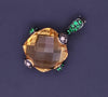 Judith Ripka Citrine Pendant in 18K yellow Gold with Diamonds