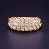 14K Yellow Gold Diamond Honeycomb Band Ring Size 8