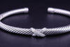 Cable Flex X Station Bracelet Sterling Silver with Diamonds, 4mm