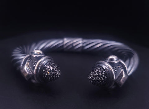 David Yurman Diamond Renaissance Cuff Bracelet 925
