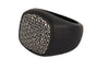 David Yurman  Black Titanium Black Diamond Streamline Signet Ring