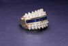 Elegand 14K yellow Gold ring with Sapphire and Diamonds Size 6.25