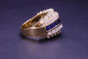 Elegand 14K yellow Gold ring with Sapphire and Diamonds Size 6.25