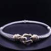 David Yurman  Classic cable Buckle Chocker Necklace , Silver 925 & 14K Yellow Go