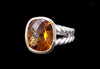 David Yurman  Sterling Silver 18K Yellow Gold Citrine Noblesse Ring