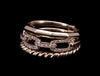 Stax Three Row Ring 18K Yellow Gold with Diamonds, 9.2mm