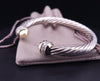 David Yurman Dome Cable Cuff Bracelet in Silver925  & 18K Yellow Gold 7mm