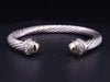 David Yurman Dome Cable Cuff Bracelet in Silver925  & 18K Yellow Gold 7mm