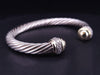 David Yurman Dome Cable Cuff Bracelet in Silver925  & 18K Yellow Gold 7mm