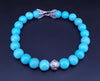 David Yurman  Men's Spiritual Bead Bracelet Turquoise with Wave Silver