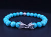 David Yurman  Men's Spiritual Bead Bracelet Turquoise with Wave Silver