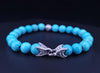 David Yurman  Men's Spiritual Bead Bracelet Turquoise with Wave Silver
