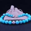 David Yurman  Men's Spiritual Bead Bracelet Turquoise with Wave Silver