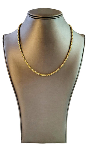 Chain Collection for Men Box Chain Necklace 18K Yellow Gold, 3.8mm