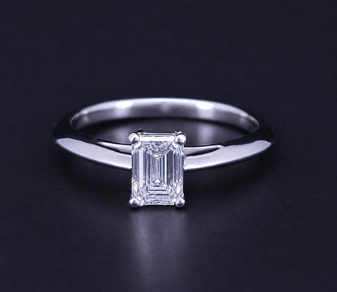 Tiffany & Co Emerald-cut Diamond Engagement Ring in Platinum