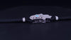 Black Leather Bracelet with 18K White Gold Diamond Hamsa & Turquoise