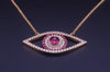 Evil Eye Necklace with Diamond & Ruby