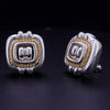 Tiffany & Co VINTAGE RARE Silver 18K Gold Rope Square Earrings