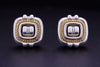 Tiffany & Co VINTAGE RARE Silver 18K Gold Rope Square Earrings