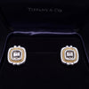 Tiffany & Co VINTAGE RARE Silver 18K Gold Rope Square Earrings