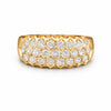 14K Yellow Gold Diamond Honeycomb Band Ring Size 8