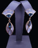 KBN Earrings in 18K Yellow Gold and London Blue Topaz & Pearl Earrings
