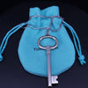 Tiffany & Co Silver Oval Key Necklace Pendant Charm Chain 18''