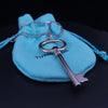Tiffany & Co Silver Oval Key Necklace Pendant Charm Chain 18''