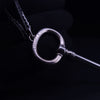 Tiffany & Co Silver Oval Key Necklace Pendant Charm Chain 18''