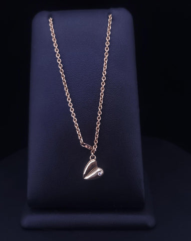 Kieselstein-Cord 18K Yellow Gold Heart Pendant Necklace 0.2 ct