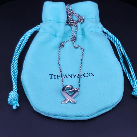 Tiffany & Co Sterling Silver Paloma Picasso Loving Heart Pendant 925