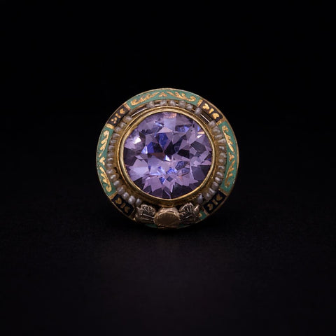 Antique Ring with Lavender Amethyst in 14K Yellow Gold