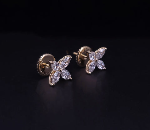 Tiffany Victoria Diamond Earrings in 18K Yellow Gold Large