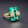 Malachite Ring in 14K Yellow Gold Size 6.5