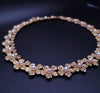 Mikimoto Boutique Heavy 18K Gold Cultured Pearl Floral Fine Diamond Necklace