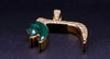 Custome made HI Pendant 18K Yellow Gold with Diamonds and Malachite