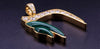 Custome made HI Pendant 18K Yellow Gold with Diamonds and Malachite