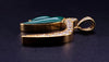 Custome made HI Pendant 18K Yellow Gold with Diamonds and Malachite