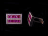 Ruby Diamond Cufflink Stud Set 14 Karat Gold