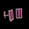 Ruby Diamond Cufflink Stud Set 14 Karat Gold