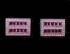 Ruby Diamond Cufflink Stud Set 14 Karat Gold