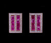 Ruby Diamond Cufflink Stud Set 14 Karat Gold