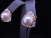 Clip On Earrinsg With Pearl in 14K Yellow Gold & Diamonds