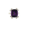 Amethyst and Diamond Engagement Ring in 18K White Gold