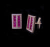 Ruby Diamond Cufflink Stud Set 14Karat Gold
