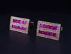 Ruby Diamond Cufflink Stud Set 14Karat Gold