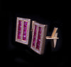 Ruby Diamond Cufflink Stud Set 14Karat Gold