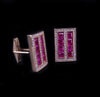 Ruby Diamond Cufflink Stud Set 14Karat Gold