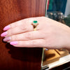 Emerald & Diamond Cluster Ring in 14K Yellow Gold